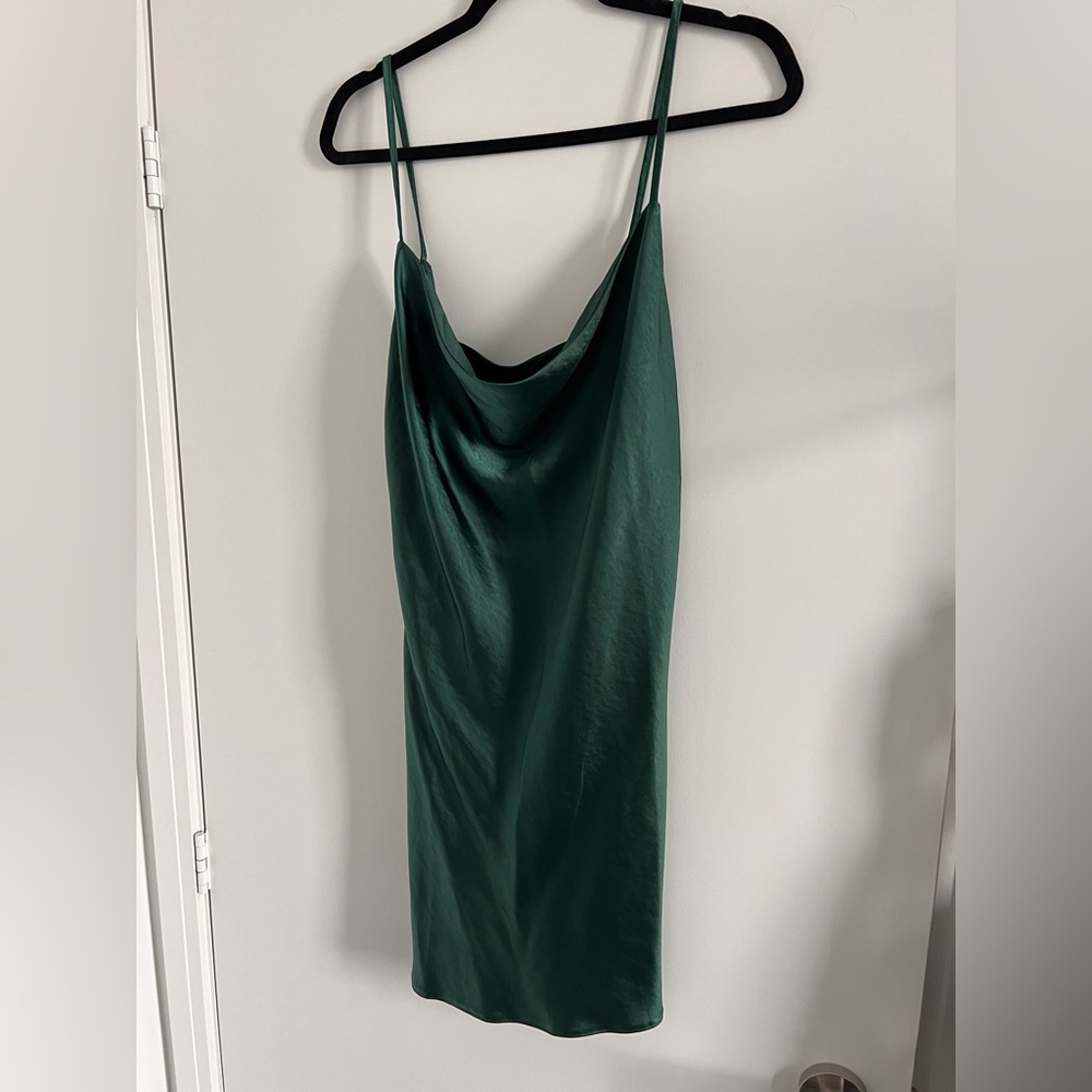 Nasty Gal satin cowl neck mini dress, NWT